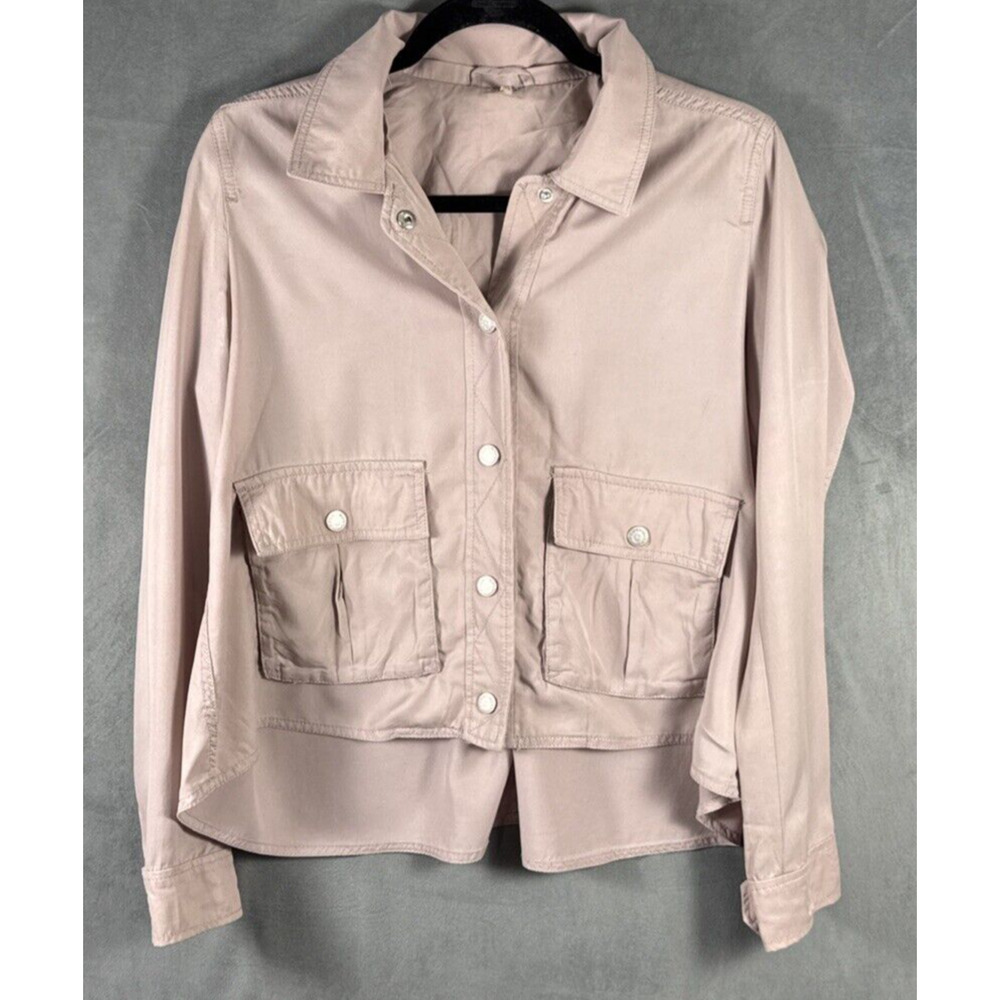 Free People Women's Lightweight Pink‎ HI/Lo Button Up Casual Jacket X-Small